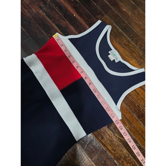 Vintage 90s American Red White Blue Mini Dress Sporty Athletic - Picture 6 of 10